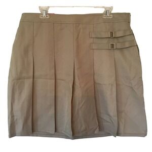 NWT French Toast 20 1/2+ Pleated Khaki Scooter Skort With Adjustable Waist